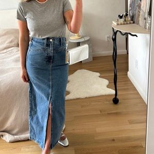 Mango denim long skirt, NWT
